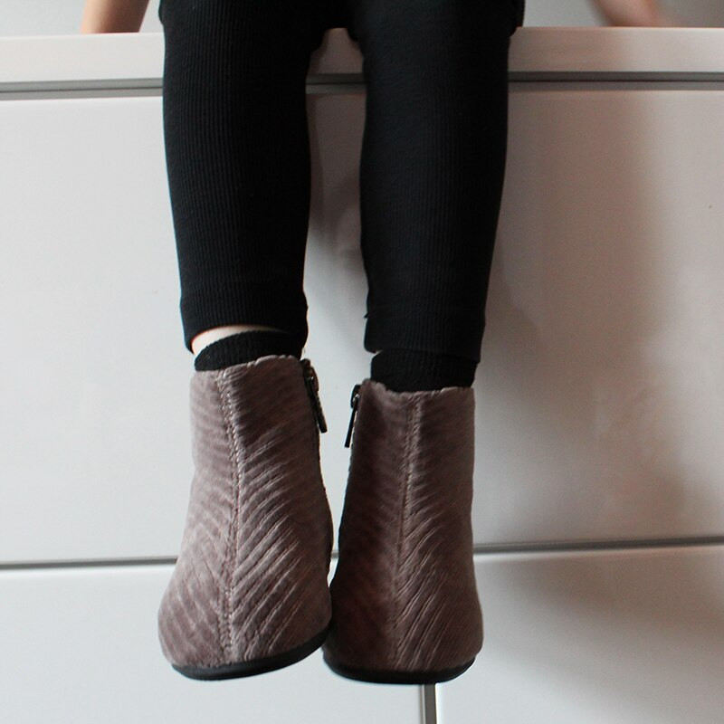 Zēniem Zābaki Bērnu Ziemas Apavi Velvets Audums Apaļš purngals Rāvējslēdzējs Bērni Lielas Meitenes Menino Zapatos Chaussure SandQ 2022 Rudens Jaunums