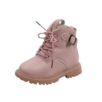 Νέες μπότες για κορίτσια για χιόνι Φθινοπωρινές παιδικές μπότες για αγόρια για κορίτσια Δερμάτινες μπότες Μόδα Αδιάβροχες αντιολισθητικές Ζεστές παιδικές μπότες Παπούτσια H259