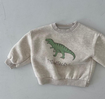 Baby Korean Ziemas Jauns Tops Baby Lovely Dinozaurs Plīša Ērts Džemperis Bērnu Apģērbs Zēnu Džemperis