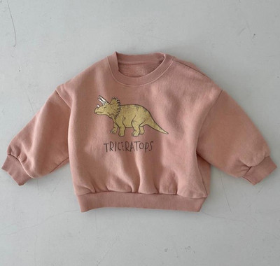Baby Korean Ziemas Jauns Tops Baby Lovely Dinozaurs Plīša Ērts Džemperis Bērnu Apģērbs Zēnu Džemperis