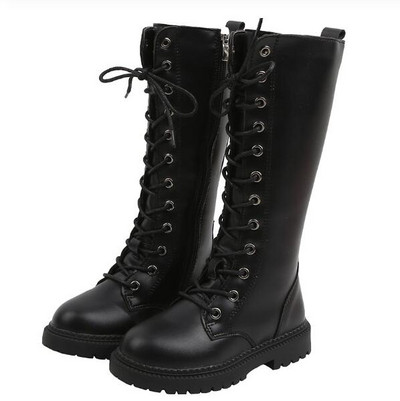 2022. g. Meiteņu Ādas Zābaki Zēniem Sporta apavi Rudens Ziemas Skārda zābaki Bērnu Zābaki Modes Toddler Bērnu Zābaki Silti Sniega zābaki