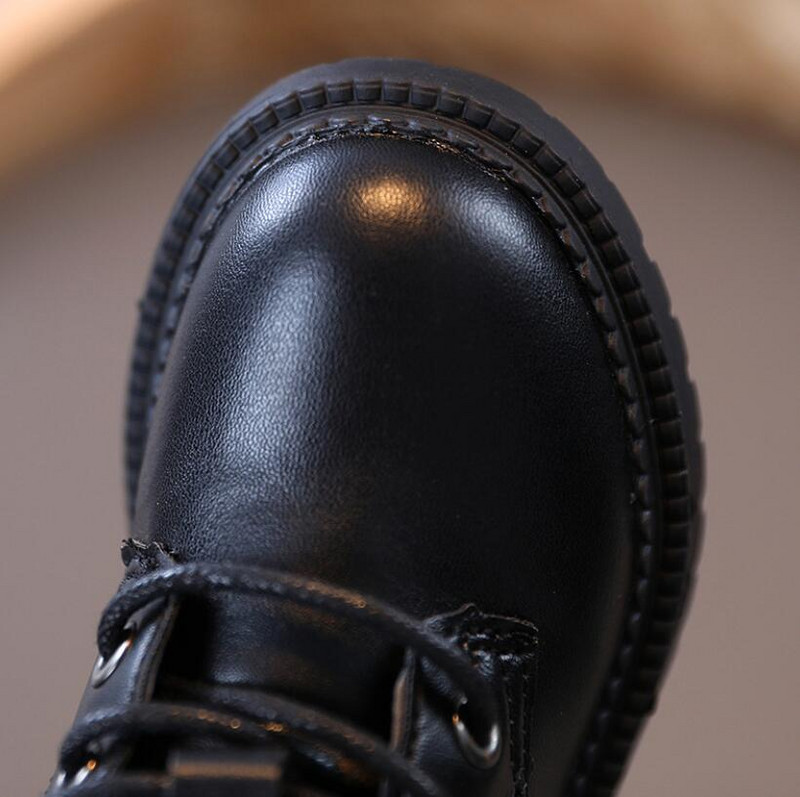 2022. g. Meiteņu Ādas Zābaki Zēniem Sporta apavi Rudens Ziemas Skārda zābaki Bērnu Zābaki Modes Toddler Bērnu Zābaki Silti Sniega zābaki