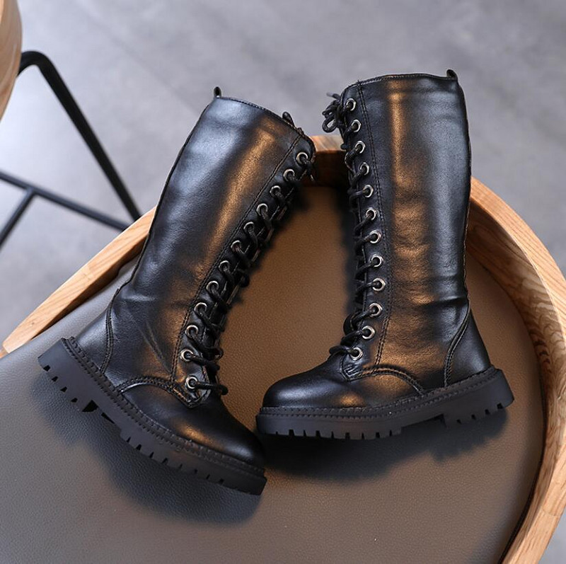 2022. g. Meiteņu Ādas Zābaki Zēniem Sporta apavi Rudens Ziemas Skārda zābaki Bērnu Zābaki Modes Toddler Bērnu Zābaki Silti Sniega zābaki