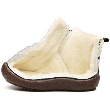 2022 Νέα χειμωνιάτικα παιδικά παπούτσια Δερμάτινα αδιάβροχα ζεστά μποτάκια για επώνυμα κορίτσια Αγόρια βελούδινα μπότες μόδας Αθλητικά παπούτσια Baby Snow Boot