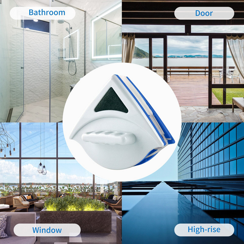 Διπλής όψης Μαγνητικό τζάμι καθαριστικό τζαμιών Μαγνήτες Βούρτσα οικιακού υαλοκαθαριστήρα Εργαλεία καθαρισμού επιφάνειας υαλοκαθαριστήρα Πάχος 3-8mm