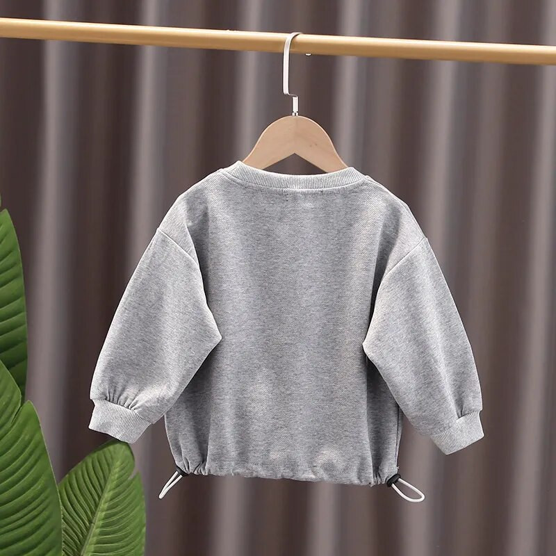 1–7 gadus veci zēni ar apaļu apkakli burtiem, džemperi, apģērbi, pavasara rudens, bērnu apģērbi, melni pelēki virsdrēbes