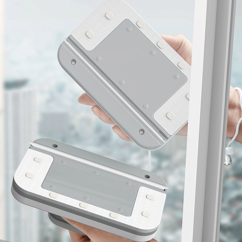 Magnētiskais stikla tīrītājs, divpusējs stikla tīrīšanas birste Magnētiskais logu tīrītājs Windex stikla tīrītāja rakelis logu tīrīšanai