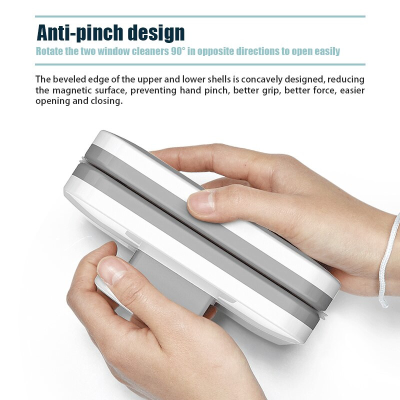 Magnētiskais stikla tīrītājs, divpusējs stikla tīrīšanas birste Magnētiskais logu tīrītājs Windex stikla tīrītāja rakelis logu tīrīšanai
