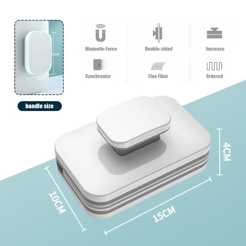 Magnētiskais stikla tīrītājs, divpusējs stikla tīrīšanas birste Magnētiskais logu tīrītājs Windex stikla tīrītāja rakelis logu tīrīšanai