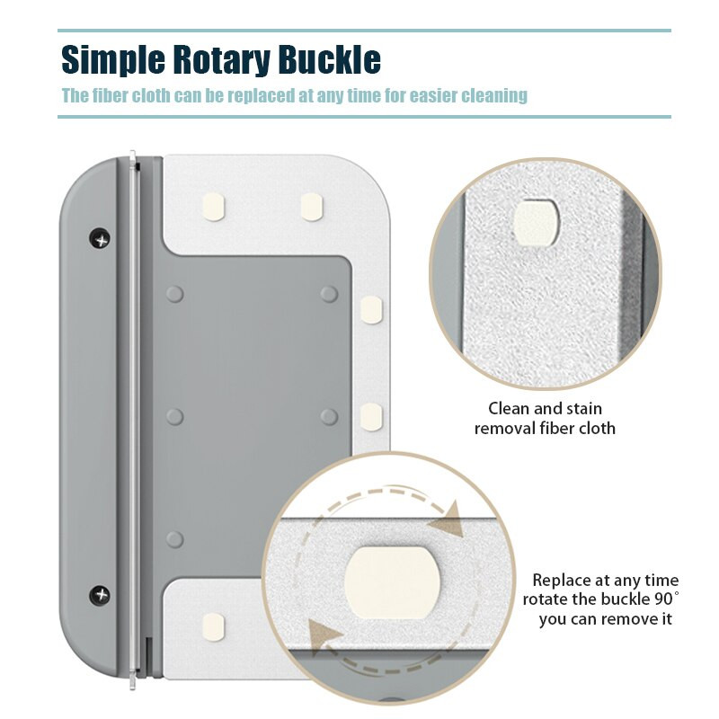 Magnētiskais stikla tīrītājs, divpusējs stikla tīrīšanas birste Magnētiskais logu tīrītājs Windex stikla tīrītāja rakelis logu tīrīšanai