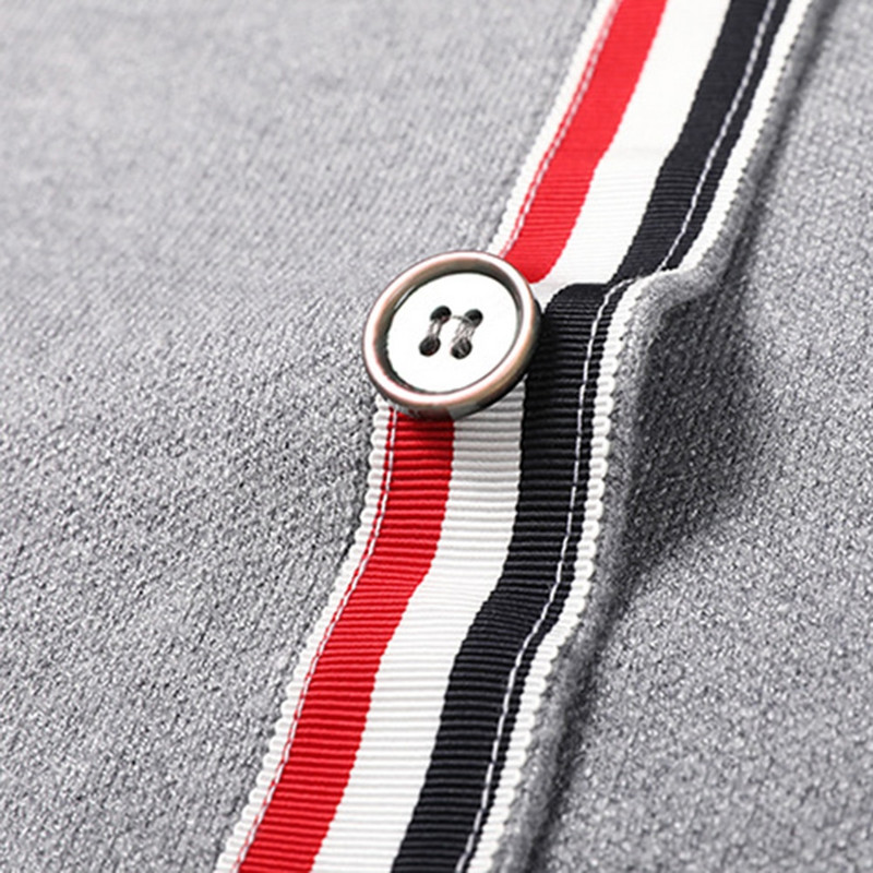 Luksusa TB modes zīmols Thom Džemperi Vīriešu Slim Fit V veida kakla svītraini jakas Apģērbs Svītrains Kokvilnas Ikdienas Mētelis Anglijas Stils