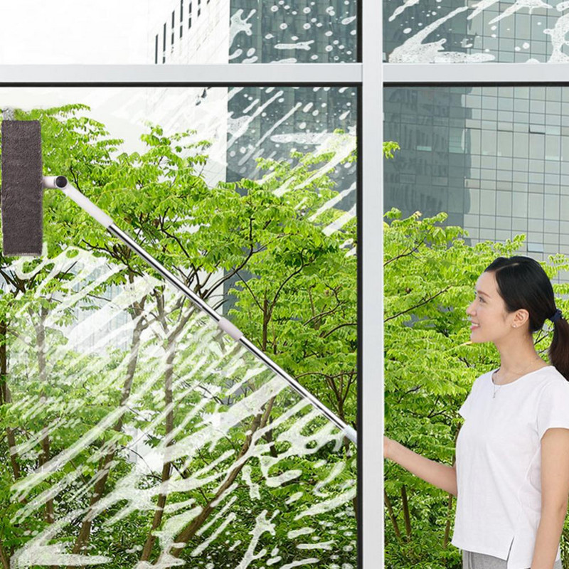 Puhastushari Teleskoopne kõrghoone aknapesuvahend klaasipuhasti klaasipuhastushari Kahekordse tugeva küljega klaas akna pesemiseks