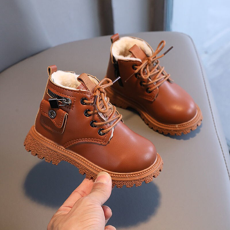 Madingi berniukų modernūs batai su užtrauktuku suvarstomi kulkšnies odiniai batai šilti žieminiai mergaičių batai kūdikiams neslystantys vaikiški sportbačiai laisvalaikio batai