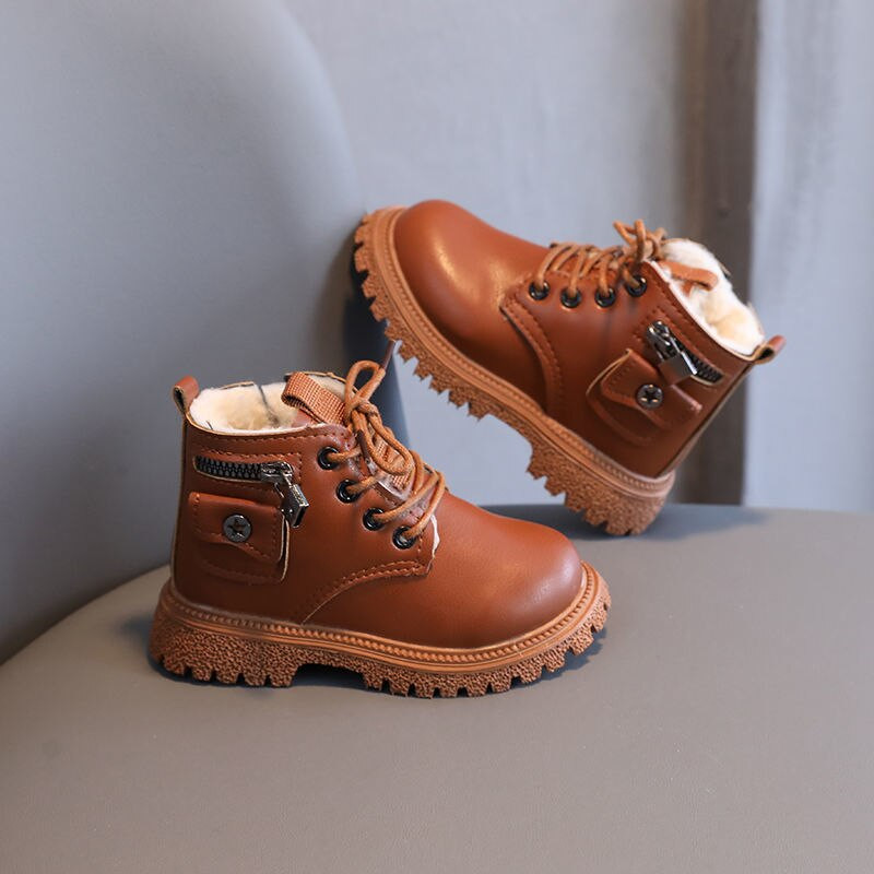Madingi berniukų modernūs batai su užtrauktuku suvarstomi kulkšnies odiniai batai šilti žieminiai mergaičių batai kūdikiams neslystantys vaikiški sportbačiai laisvalaikio batai