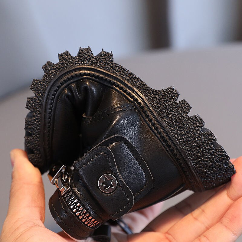 Madingi berniukų modernūs batai su užtrauktuku suvarstomi kulkšnies odiniai batai šilti žieminiai mergaičių batai kūdikiams neslystantys vaikiški sportbačiai laisvalaikio batai