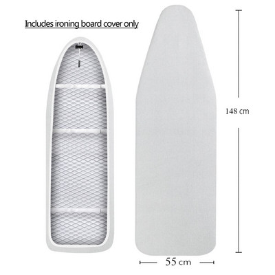 Lyginimo lentos užvalkalas Atsparus nudegimui, medvilninio audinio lyginimo užvalkalas su paminkštinimu, šilumą atspindintis, 140x50 cm