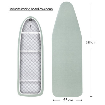 Lyginimo lentos užvalkalas Atsparus nudegimui, medvilninio audinio lyginimo užvalkalas su paminkštinimu, šilumą atspindintis, 140x50 cm