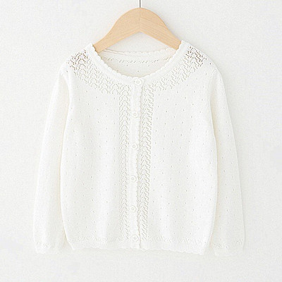 Bērnu veste meitenēm balta 100% kokvilnas džemperis meiteņu jaka mētelis 2 3 4 6 8 10 gadi 2022 bērnu apģērbi OKC195126