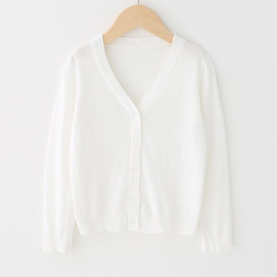 Bērnu veste meitenēm balta 100% kokvilnas džemperis meiteņu jaka mētelis 2 3 4 6 8 10 gadi 2022 bērnu apģērbi OKC195126