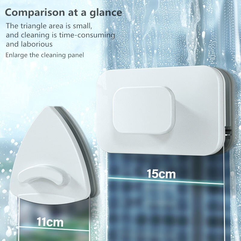 Stikla tīrītāju mazgāšanas magnētiskā loga birste abpusēja tīrīšanas suka Mājsaimniecības magnētiskā birste logu mazgāšanai mājas tīrīšanas rīks