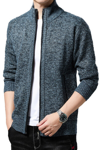 Ανδρική φθινοπωρινή ζακέτα πλεκτό πουλόβερ Ανδρικά ρούχα Πλεκτό πουλόβερ με φερμουάρ Fleece Homme Νέα casual μπλουζάκια Trend Casual Jacket