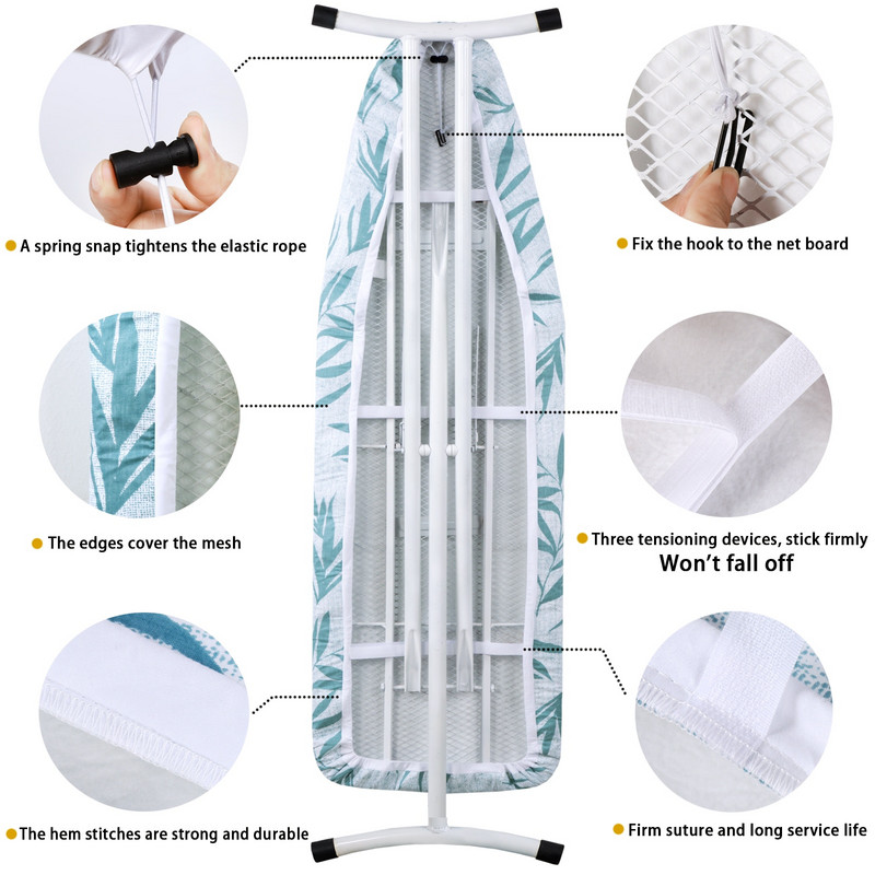 Lyginimo lentos užvalkalas didelis 148x55cm lyginimo užvalkalas lyginimo lentos apsauginė neslystanti stora spalvota namų valikliui