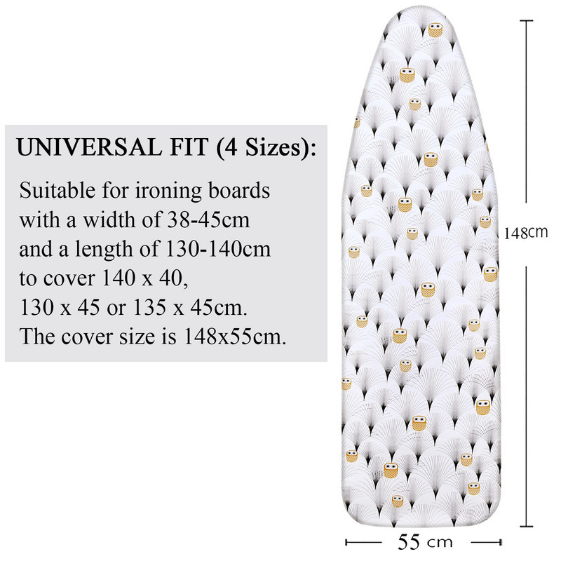 Lyginimo lentos užvalkalas didelis 148x55cm lyginimo užvalkalas lyginimo lentos apsauginė neslystanti stora spalvota namų valikliui