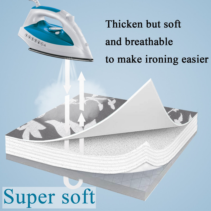 Lyginimo lentos užvalkalas didelis 148x55cm lyginimo užvalkalas lyginimo lentos apsauginė neslystanti stora spalvota namų valikliui