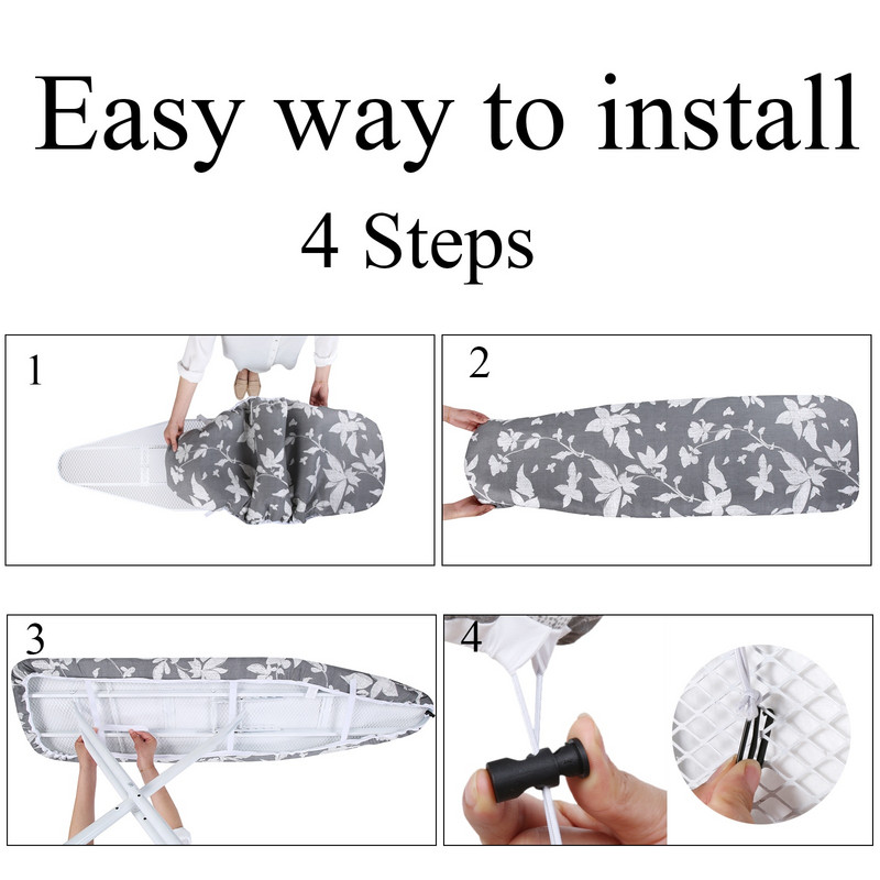 Lyginimo lentos užvalkalas didelis 148x55cm lyginimo užvalkalas lyginimo lentos apsauginė neslystanti stora spalvota namų valikliui