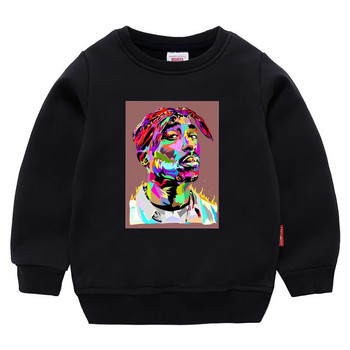 Νέες παιδικές κουκούλες μόδας ράπερ Tupac μακρυμάνικο πουλόβερ μπλουζάκια για αγόρια Φούτερ για νήπια Φούτερ για κορίτσια Hoodie Βρεφικά ρούχα