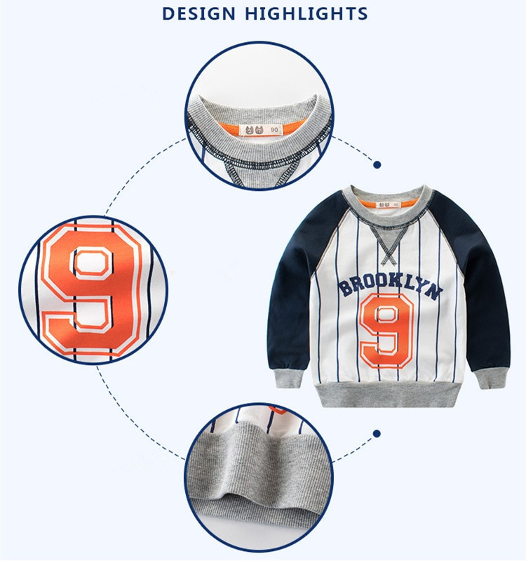 2021 új, 100% pamut gyerek pulóverek őszi gyerek gyerek rajzfilm pulóver fiú lány lány baseball sport alkalmi ruházat