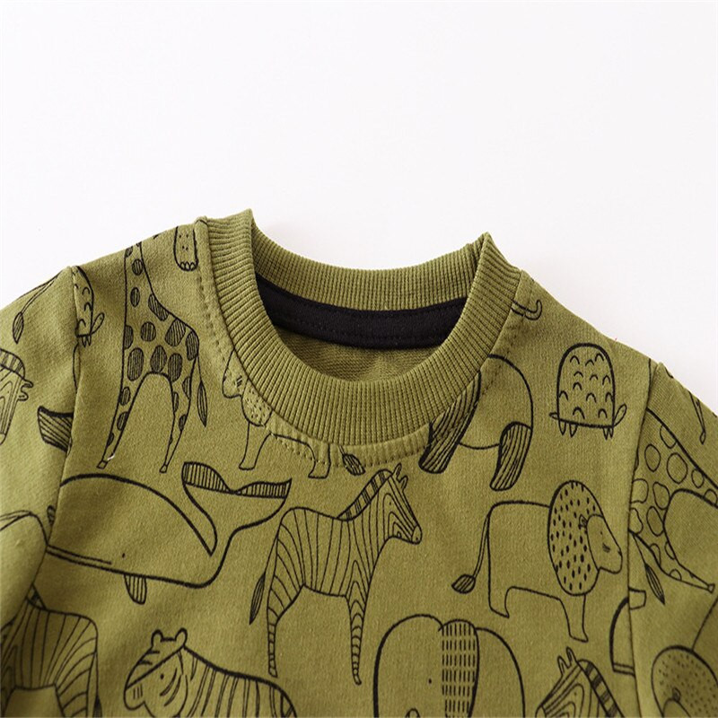 Hüppemeetrid Poisid Tüdrukud Pusad Vaalatrükiga Puuvillane Lasteriided Pikad varrukad Laste Spordisärgid Topid