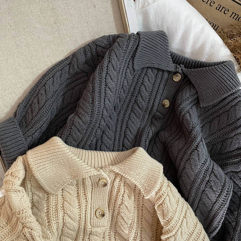 Džemperis ar O veida izgriezumu ar pilnām piedurknēm Apkakle Masīvs Kokvilnas džemperis Jauns Modes Silts Mīlīgs Vienkāršs Ērts Ziemas Rudens Bērni Unisex