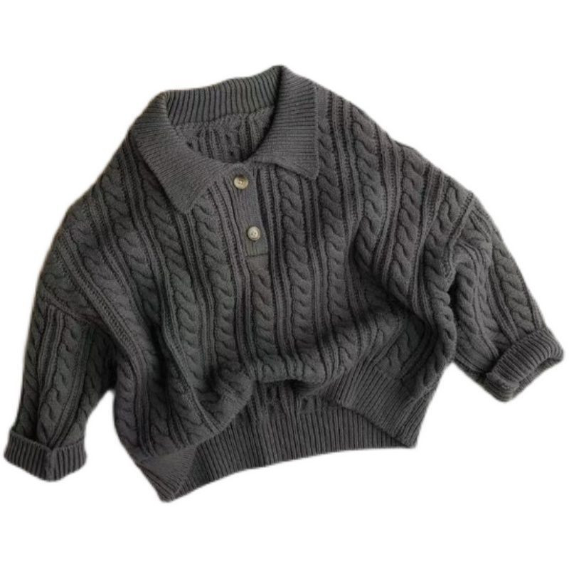 Džemperis ar O veida izgriezumu ar pilnām piedurknēm Apkakle Masīvs Kokvilnas džemperis Jauns Modes Silts Mīlīgs Vienkāršs Ērts Ziemas Rudens Bērni Unisex