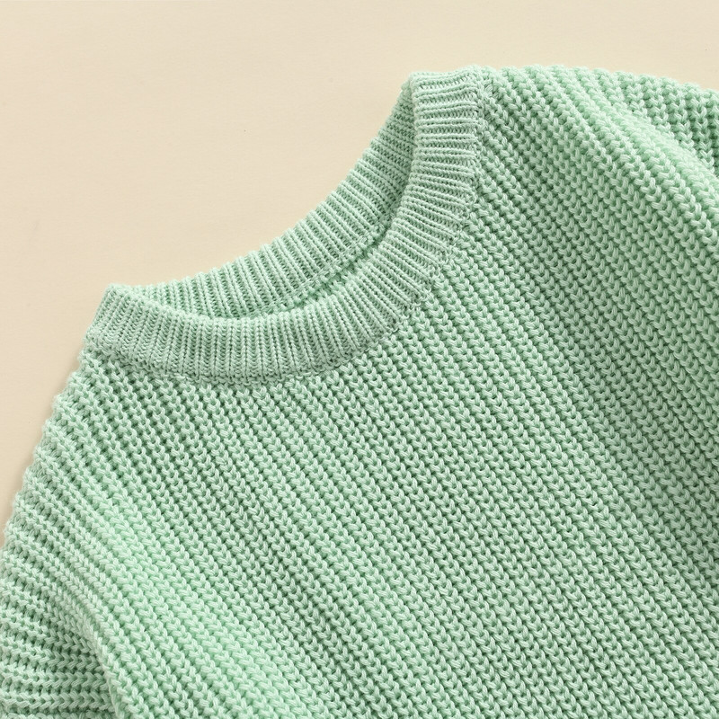 Lioraitiin 0-5 ετών Βρεφικά πουλόβερ με στρογγυλή λαιμόκοψη Χρώματα καραμέλα Μακρυμάνικα Ζεστά χειμωνιάτικα πουλόβερ