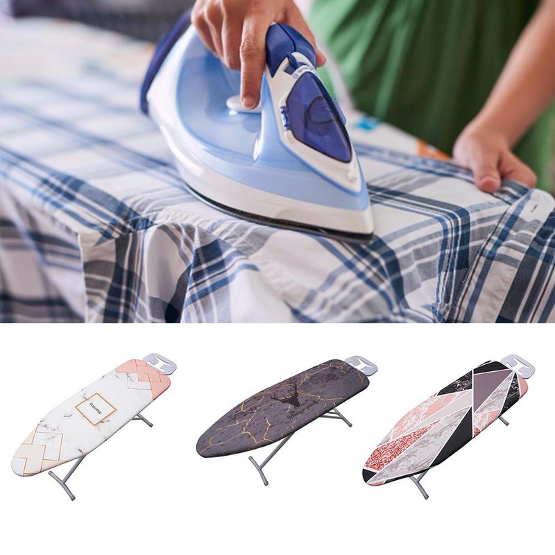 Gludināmā dēļa pārvalks ar marmora audumu, apdrukāts pret apdegumu, aizsargājošs, neslīdošs audekls gludināmā dēļa pārvalks ar elastīgām malām