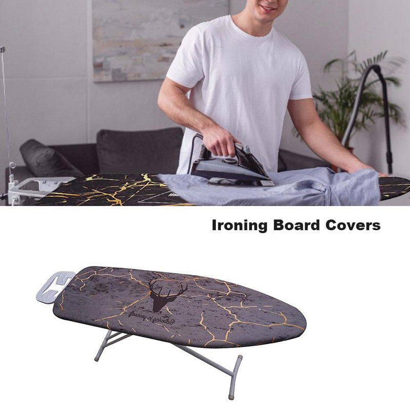 Gludināmā dēļa pārvalks ar marmora audumu, apdrukāts pret apdegumu, aizsargājošs, neslīdošs audekls gludināmā dēļa pārvalks ar elastīgām malām