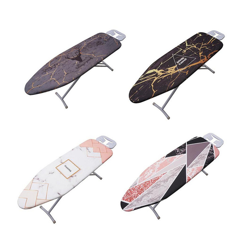Gludināmā dēļa pārvalks ar marmora audumu, apdrukāts pret apdegumu, aizsargājošs, neslīdošs audekls gludināmā dēļa pārvalks ar elastīgām malām