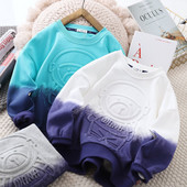 Boy's Hoody 2022 Άνοιξη και Φθινόπωρο Νέο Παιδικό ντεγκραντέ Casual πουλόβερ Χαλαρό μεσαίο και μεγάλο παιδικό αθλητικό τοπ