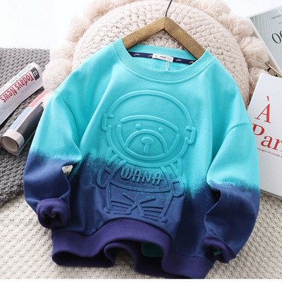 Boy's Hoody 2022 Άνοιξη και Φθινόπωρο Νέο Παιδικό ντεγκραντέ Casual πουλόβερ Χαλαρό μεσαίο και μεγάλο παιδικό αθλητικό τοπ