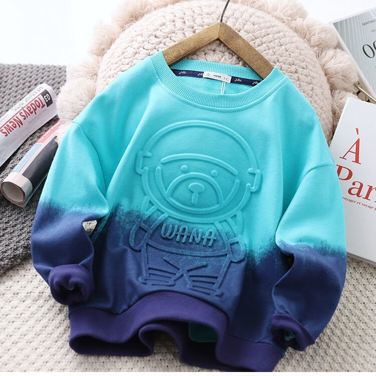 Boy's Hoody 2022 Άνοιξη και Φθινόπωρο Νέο Παιδικό ντεγκραντέ Casual πουλόβερ Χαλαρό μεσαίο και μεγάλο παιδικό αθλητικό τοπ