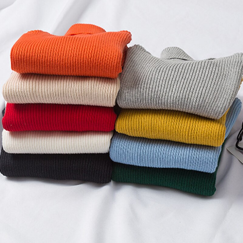 Džemperi Bērnu džemperi ar augstu apkakli garām piedurknēm džemperi mīksta vilna zēni meitenes adīt džemperi apakšas rudens ziema