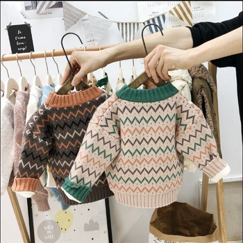 Φθινόπωρο πουλόβερ για κορίτσια χειμωνιάτικο πουλόβερ Παιδικά ριγέ Πλεκτό πουλόβερ Παιδικά μαλακά ρούχα Μπλουζάκια για αγόρια Ρούχα