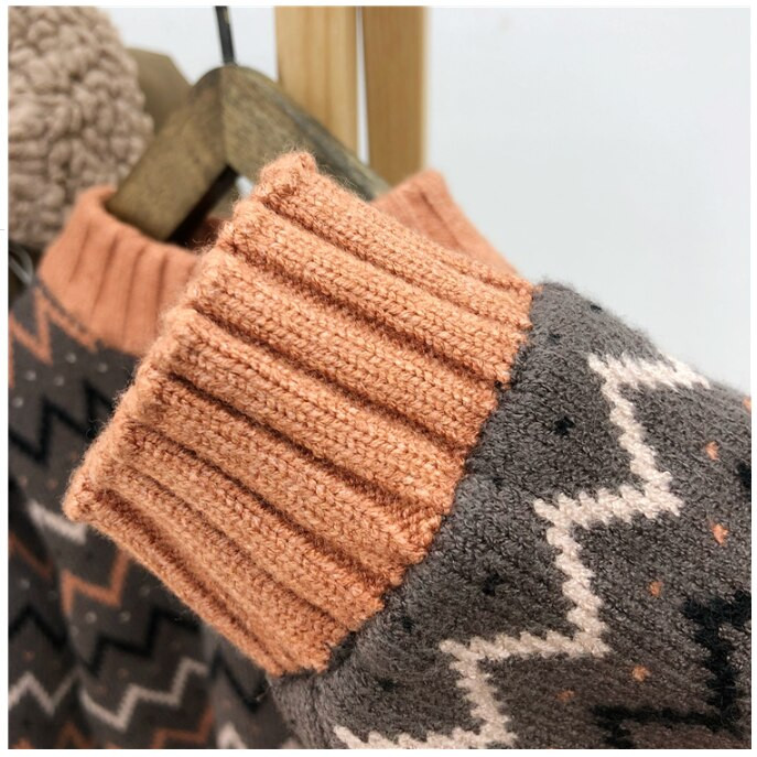 Rudens Ziemas Zēnu Meitenes Džemperis Pulovers Bērni Svītraini Rievoti Adīšana Džemperis Bērni Mīksts Apģērbs Zēnu Topi Apģērbs