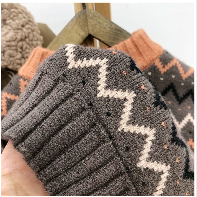 Rudens Ziemas Zēnu Meitenes Džemperis Pulovers Bērni Svītraini Rievoti Adīšana Džemperis Bērni Mīksts Apģērbs Zēnu Topi Apģērbs