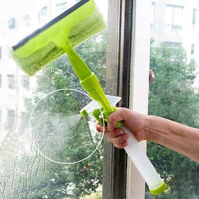 Διπλής όψης μακριά λαβή Εργαλείο καθαρισμού γυαλιού Πολυλειτουργικός υαλοκαθαριστήρας οικιακής χρήσης σπρέι καθαρισμού παραθύρων