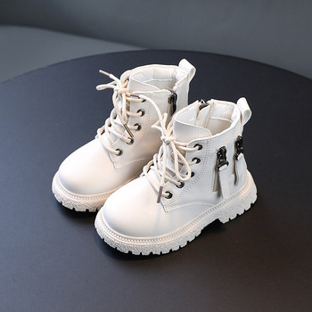 Ανοιξιάτικο φθινόπωρο 2022 Ανοιξιάτικα φθινοπωρινά χειμωνιάτικα μποτάκια για κορίτσια ανοιχτά παπούτσια πλατφόρμας μπορντό μπεζ μαύρα για αγόρια κοντά μποτάκια Super Cozy E09072