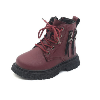 Ανοιξιάτικο φθινόπωρο 2022 Ανοιξιάτικα φθινοπωρινά χειμωνιάτικα μποτάκια για κορίτσια ανοιχτά παπούτσια πλατφόρμας μπορντό μπεζ μαύρα για αγόρια κοντά μποτάκια Super Cozy E09072