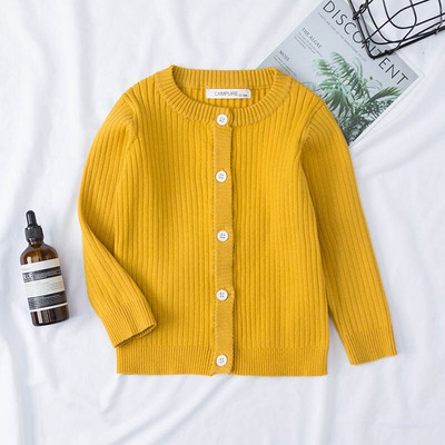 Zēniem meitenēm trikotāžas jaciņas rudens pavasara kokvilnas džemperis bērnu tops bērnu apģērbi bērnu džemperi bērniem 1-7 gadi vienkrāsains