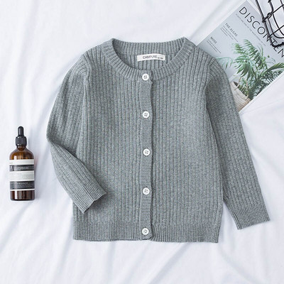 Zēniem meitenēm trikotāžas jaciņas rudens pavasara kokvilnas džemperis bērnu tops bērnu apģērbi bērnu džemperi bērniem 1-7 gadi vienkrāsains